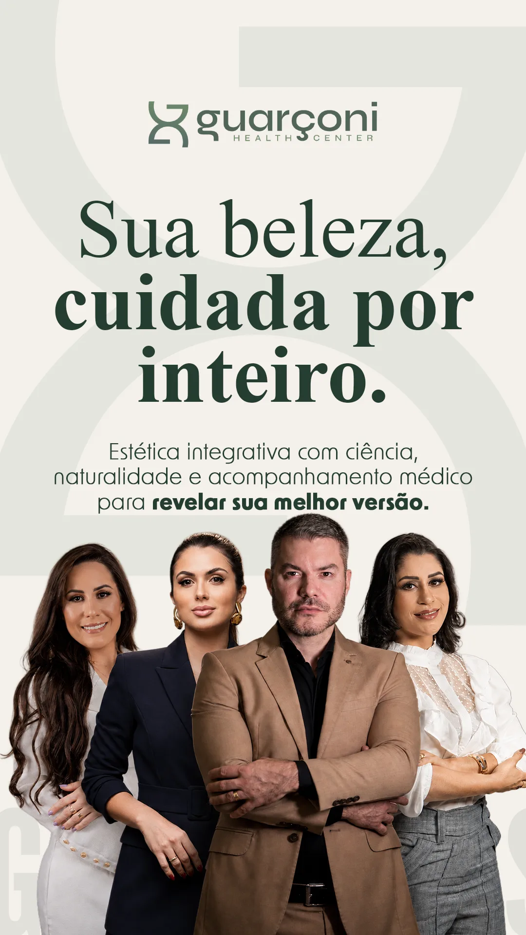Guarçoni Health Center - Sua beleza, cuidada por inteiro. Estética integrativa com ciência, naturalidade e acompanhamento médico para revelar sua melhor versão.
